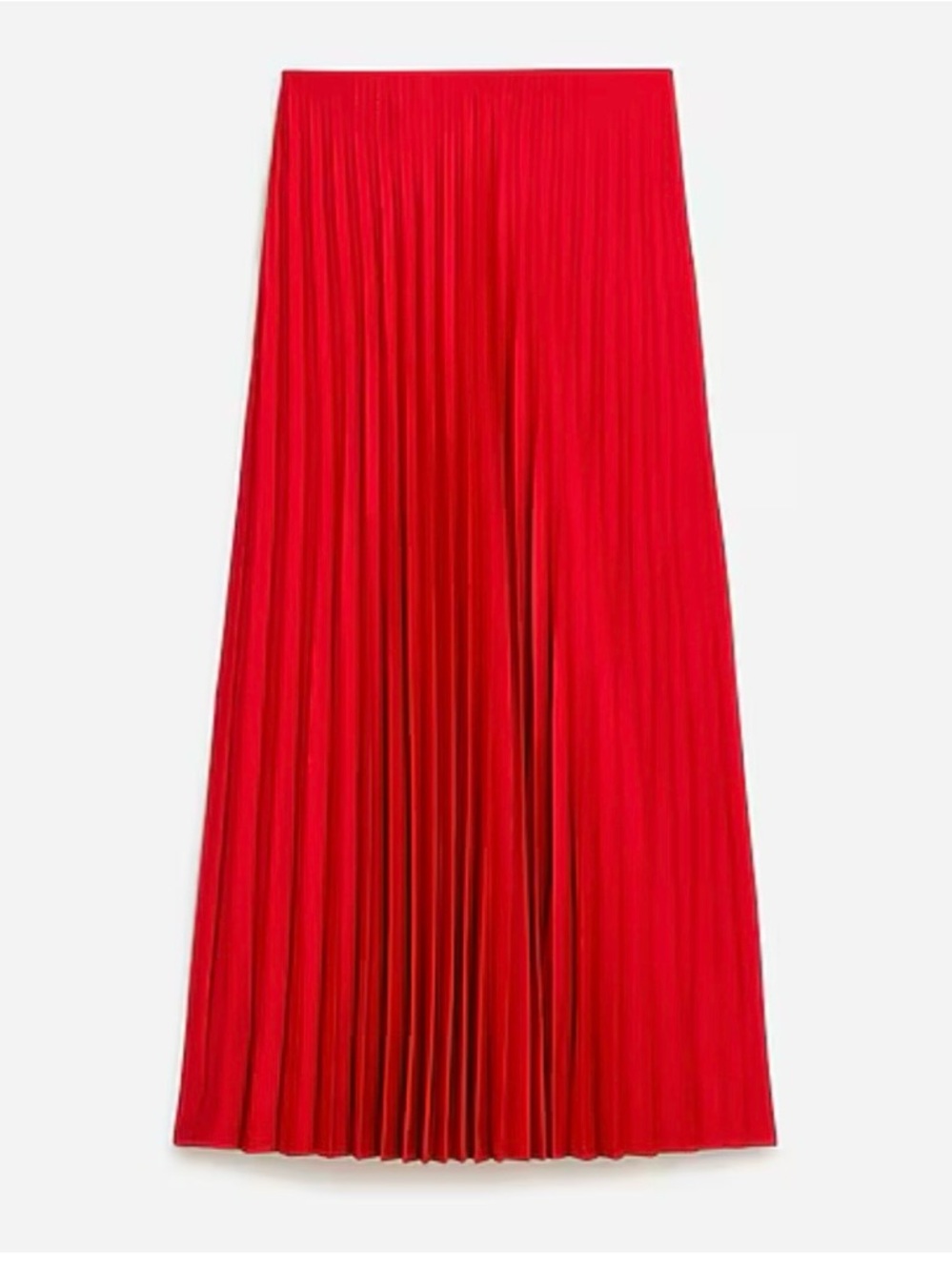 J. Crew Red Pleated Maxi Skirt
